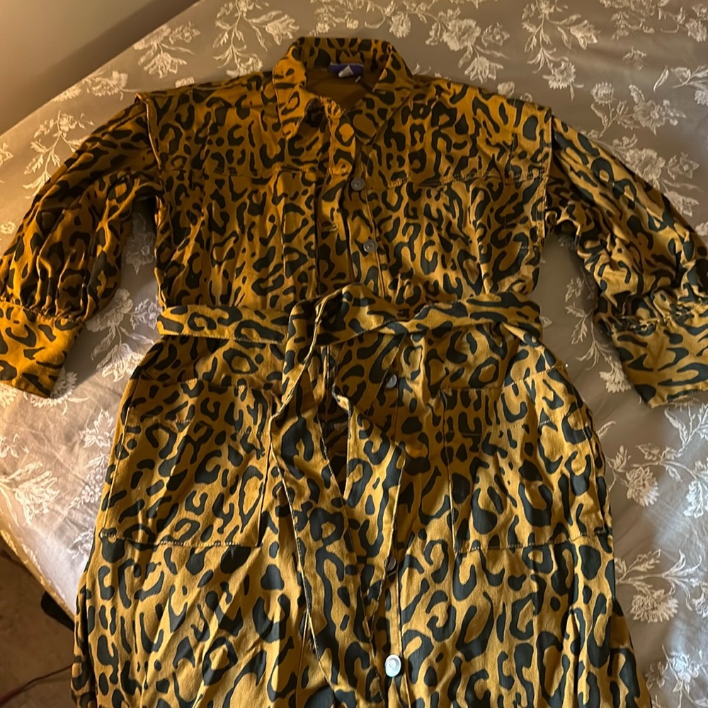 Leopard print denim